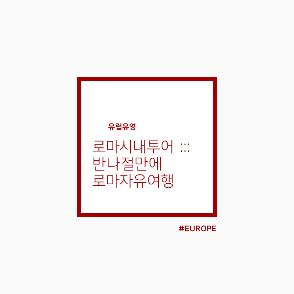  로마시내투어, 로마자유여행을 성공적인 속성코스로 완성하는 법!