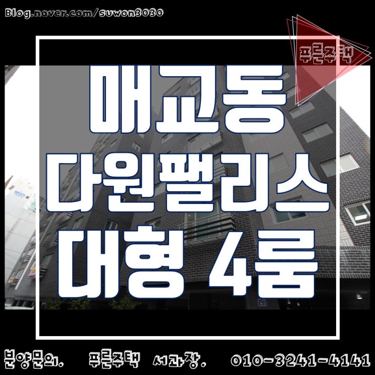  매교동 신축빌라 방이 4개! 정말 넓어요~