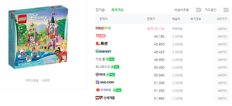  5세 여아 장난감/5세 여아 선물::두뇌발달과 공주 역할놀이에 딱!! 레고(LEGO) 디즈니프린세스 왕실 축하파티 41162 장난감 추천해요