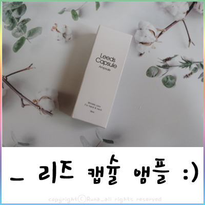  건조한손관리 리즈캡슐앰플 추천 :)