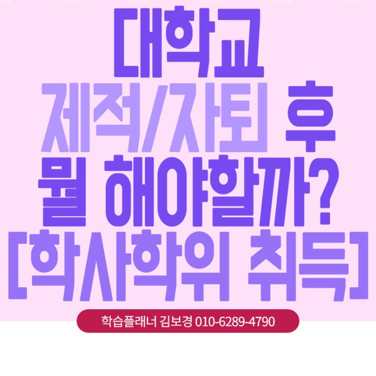  대학교 제적 후, 뭘 해야할지 모르겠다면?