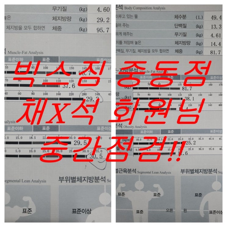  창원 피티 빅스 짐 중동점 채 XX 회원님 중간 점검!