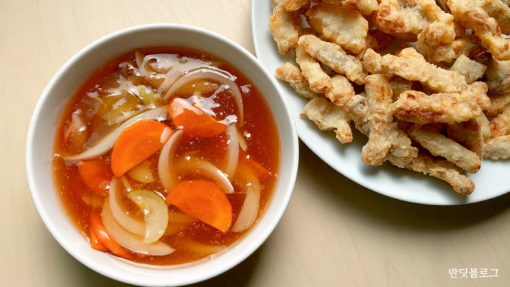  탕수육 소스 만들기 +에어프라이어 탕수육 (냉동 탕수육 맛있게 먹는 법) +동영상