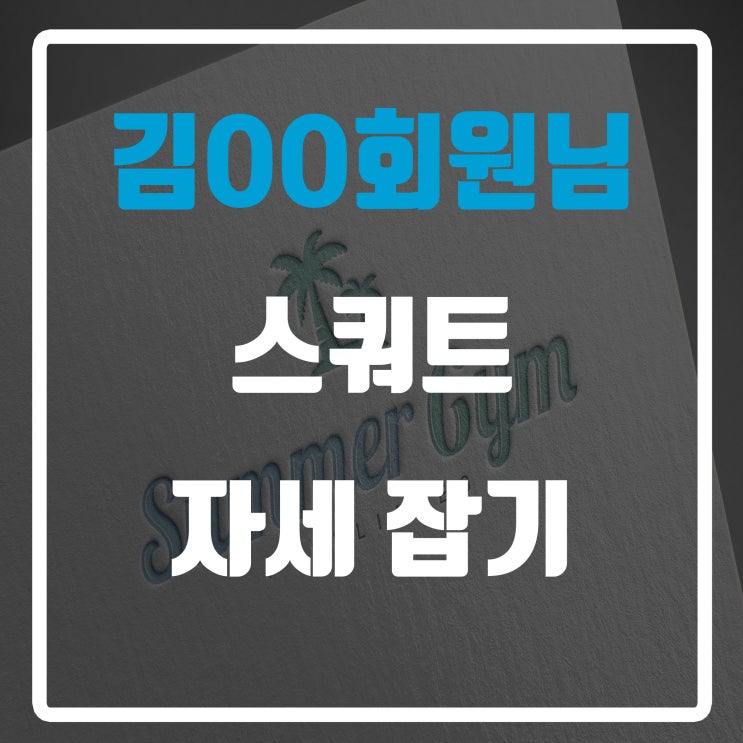  스쿼트 자세 잡기 서초 썸머짐 김OO 회원님