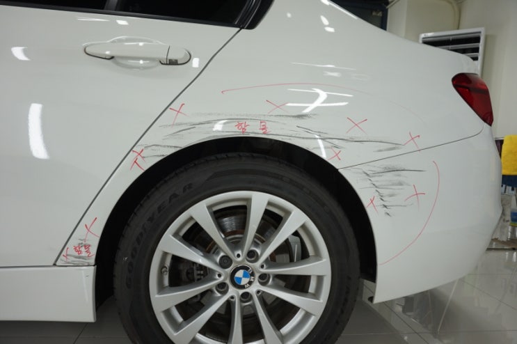  파주운정덴트 <BMW320d> 사고차 범퍼도색 외형복원 흠집제거  -운정 야당동 한빛마을/금촌/문산/교하/일산서구