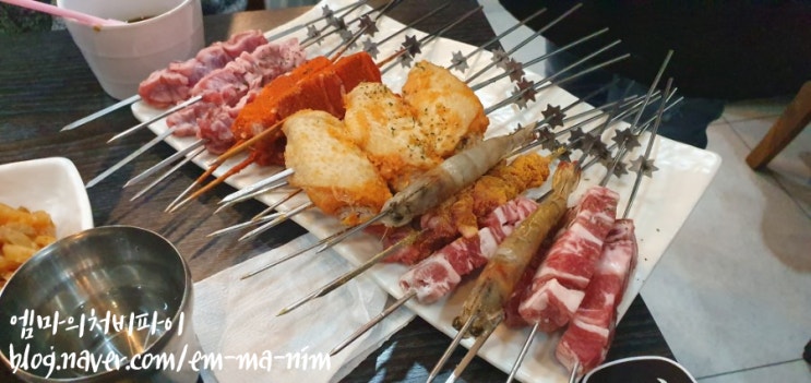  부천 중동 양꼬치 : 넘버원 양꼬치에서 세트꼬치, 꿔바로우, 꽃빵튀김 먹기