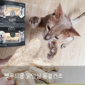  동결건조간식은 펫푸드궁 닭안심으로 안심하고 급여하세용