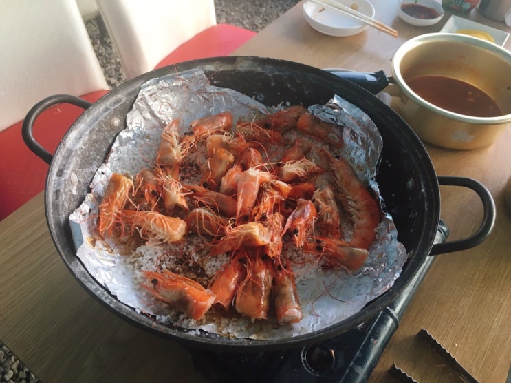  강화도 대하 새우구이 포장:  넘나 싱싱하고 맛있움...(선두수산)