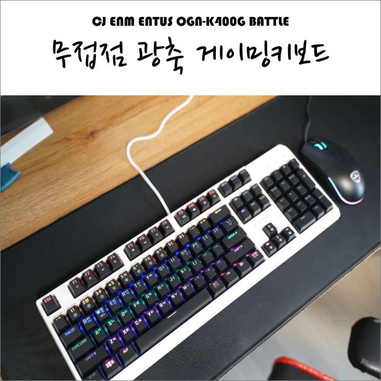 무접점 광축 기계식 게이밍 키보드 CJ ENTUS K400G BATTLE 갈축