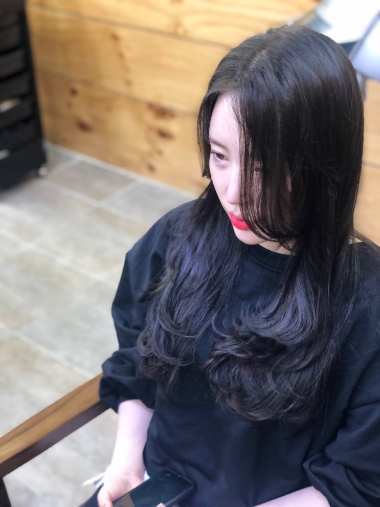  주안미용실::연우헤어  긴머리 중단발 씨컬펌 레이어드 C컬펌