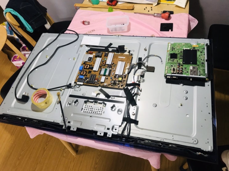  LG TV(47LW6500)화면 및 소리 안나오는 증상 셀프수리후기(오븐에 TV motherboard 굽기)