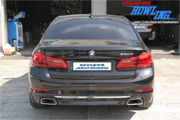  BMW G30 520D 럭셔리 머플러팁 변경 M550D 사각팁 드레스업 배기튜닝