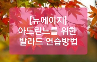  [뉴에이지] 아드린느를 위한 발라드 악보, 아드린느를 위한 발라드 연습방법