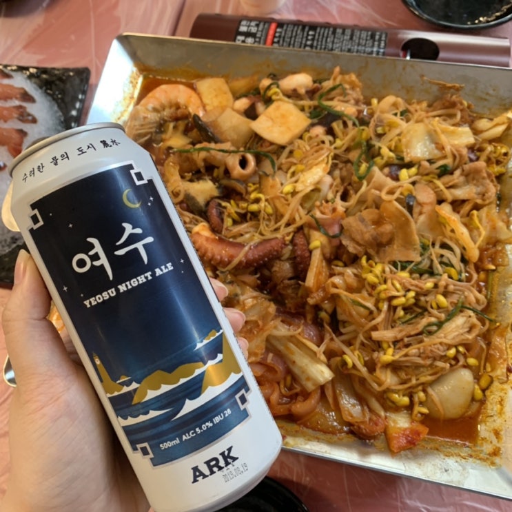  여수 낭만24포차 :: 해양공원 해물삼합 맛집/ 여수 낭만포차 삼합, 딱새우회, 해물라면 포장가능