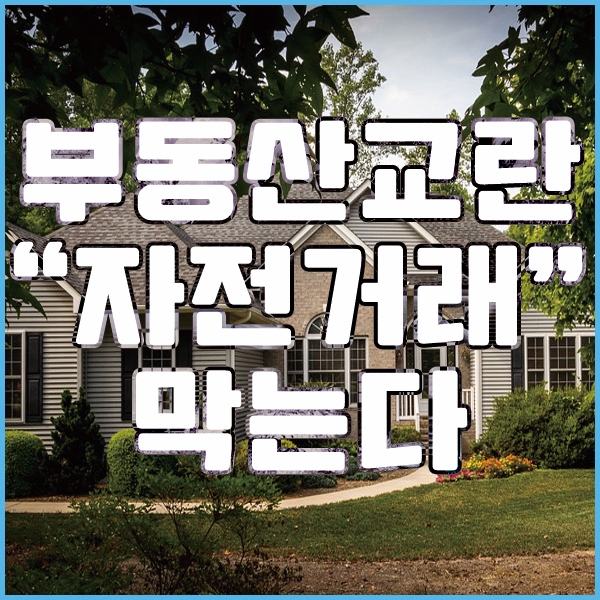  부동산시장 질서 교란하는‘자전거래’ 막아야