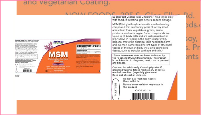  48%할인 나우푸드 MSM 1500mg 타블렛 [15,570원]