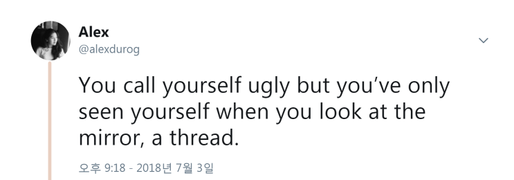  넌 네가 못생겼다고 말하지만