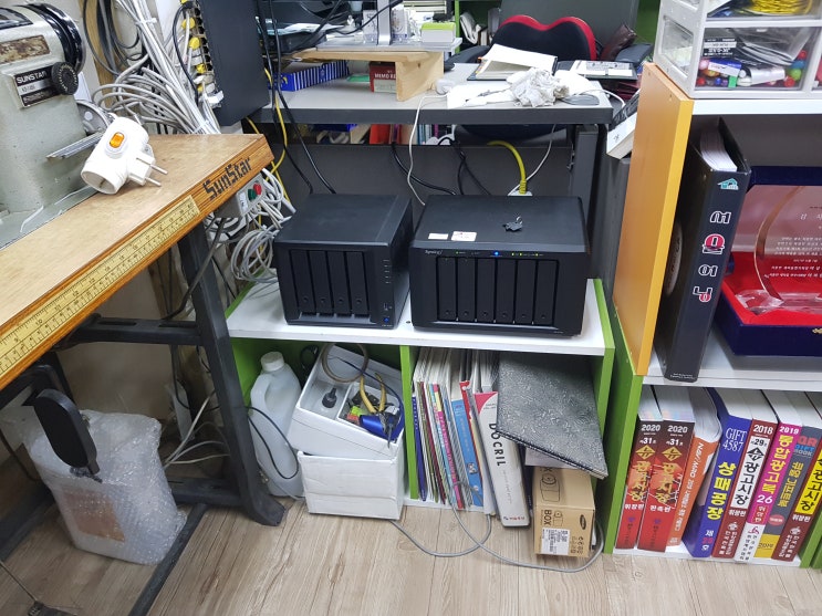  시놀로지NAS DS1618+ 운영서버 및 DS415 2차백업, 유지보수계약 / 광고제조전문 기업 양수리 (주)***광고 디자인용 NAS서버 구축사례 (2019년 10월)