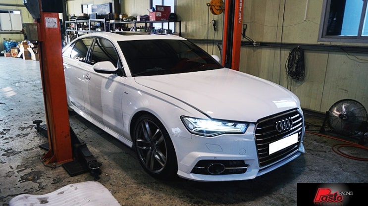  아우디 A6 3.0TFSI 배기튜닝! 저속에서 발생하는 쇠떠는 소음! 벨로우즈교체!