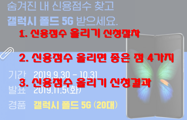  카카오뱅크 '신용점수 올리기' 신청후기 (갤럭시폴드5G 이벤트 진행 중)