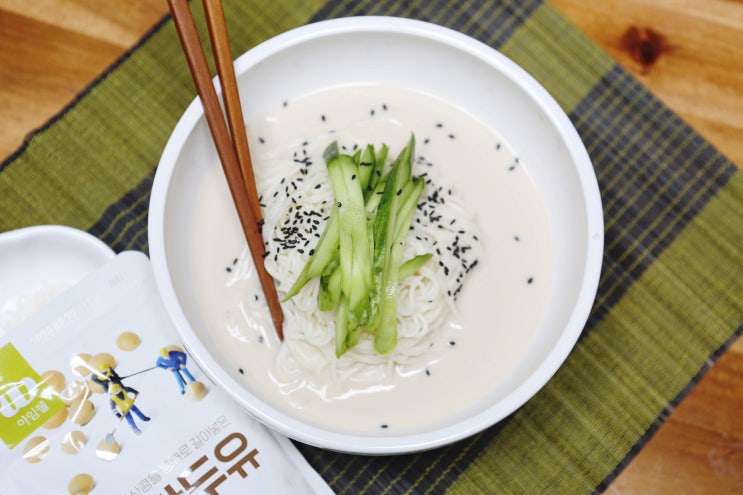  무첨가 두유 콩국수 만들기 담백 고소한 쉬운요리