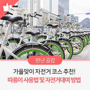  가을맞이 자전거 코스 추천! 따릉이 사용법 및 자전거대여 방법
