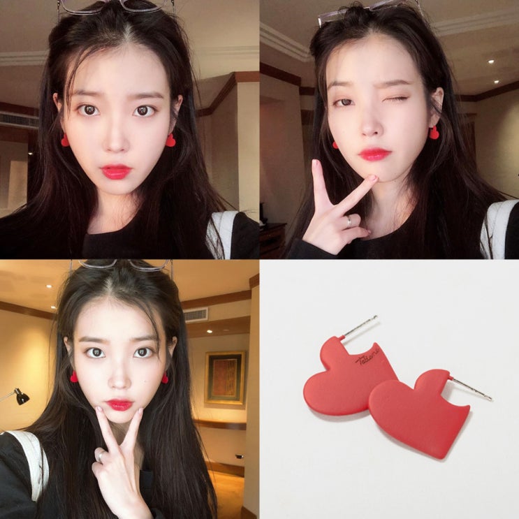  아이유 인스타그램 귀걸이, 레드벨벳 웬디 밀크쉐이크 뮤비 하트귀걸이 타티아나 !