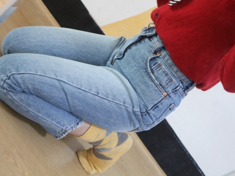 여성배기청바지 올가을 데일리코디템 :]