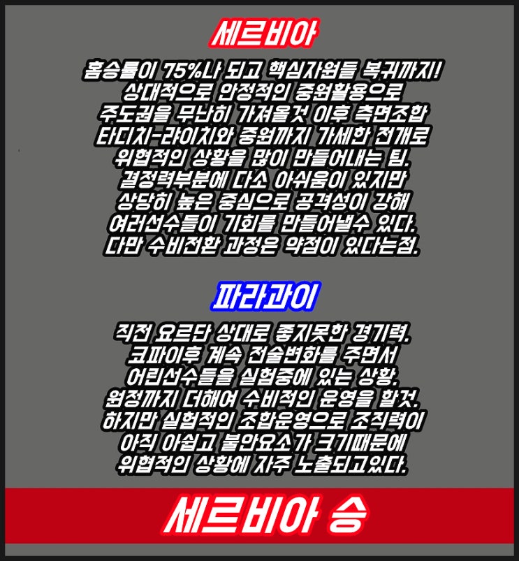  세르비아 파라과이 축구 강승부이걸로!