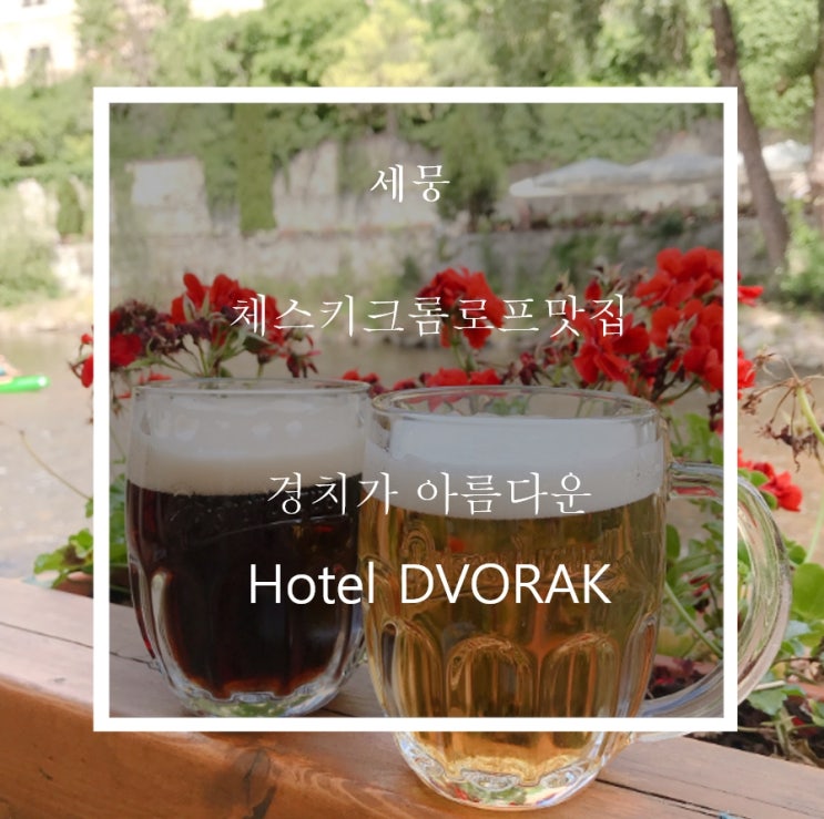  체스키크롬로프맛집 불타바강을 보면서 식사를 할수 있는 Hotel DVORAK