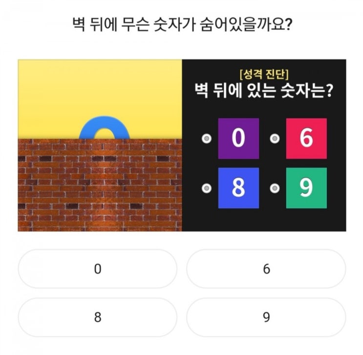 벽뒤에 숨은 숫자로 알아보는 대인관계 심리테스트
