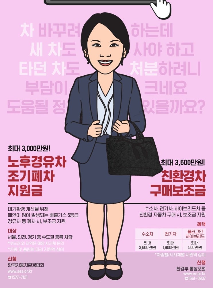 노후 경유차 조기폐차지원금 및 친환경차 구매지원금