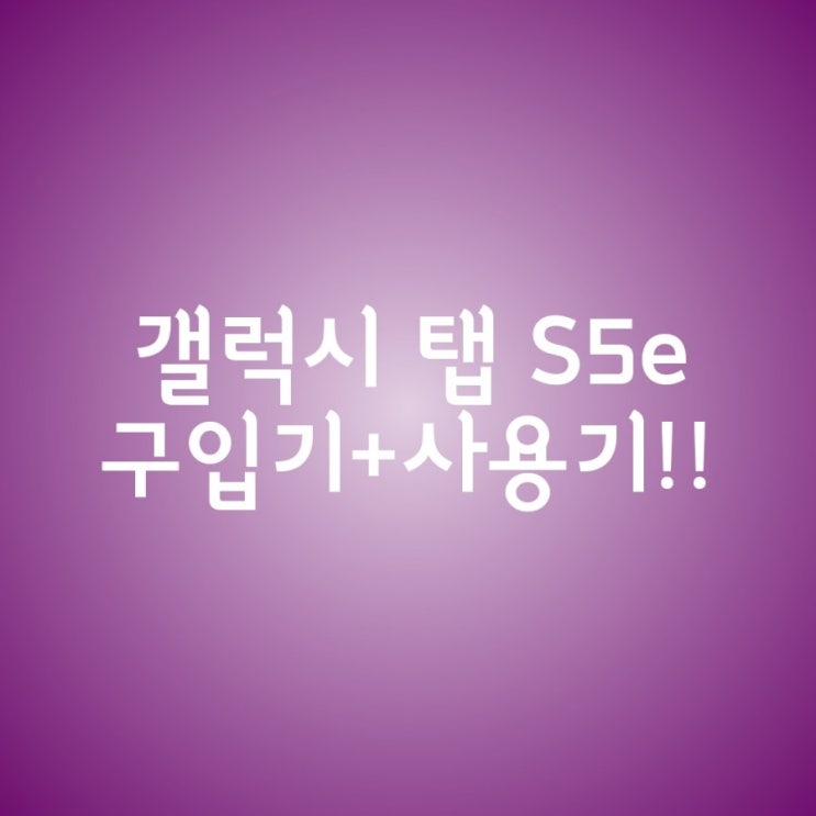 갤럭시 탭 S5e 구입기+1달 사용기!!