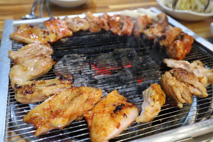  인천 송도 닭갈비 철판 아니죠~ 숯불로 구워요! 송도숯불닭갈비