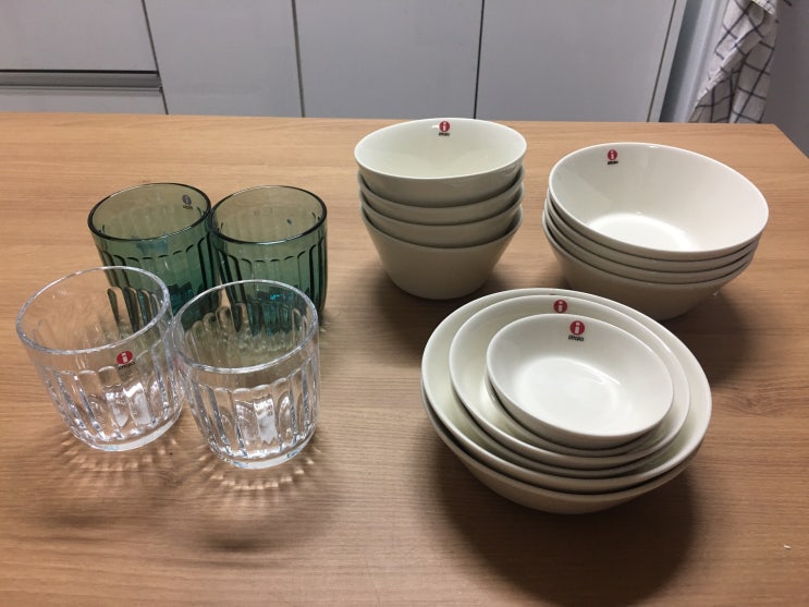  주방용품 - 이딸라 띠마 띠미 한식기 4인조 + 이딸라 라미 텀블러 구매 (그릇, 유리컵, 이딸라 떼에마)