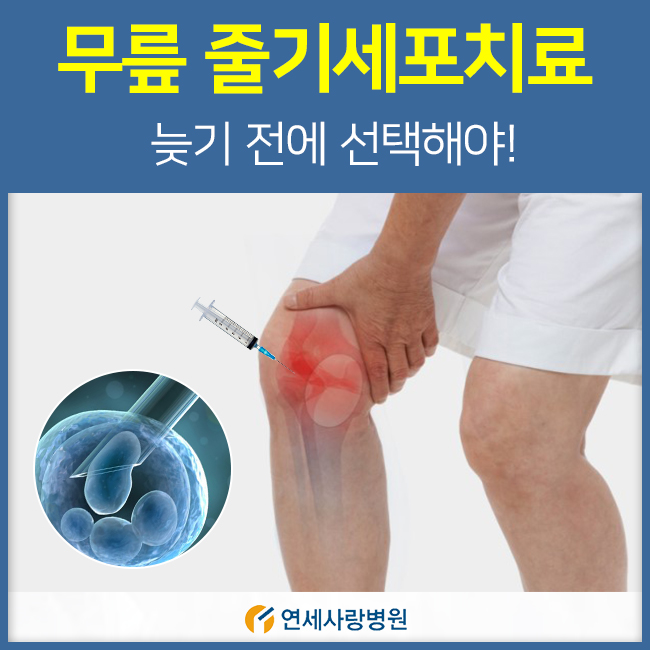  무릎 줄기세포치료, 늦기 전에 선택해야!