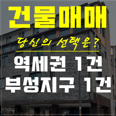  천안건물매매(두정동 원룸, 부성지구 다가구주택)