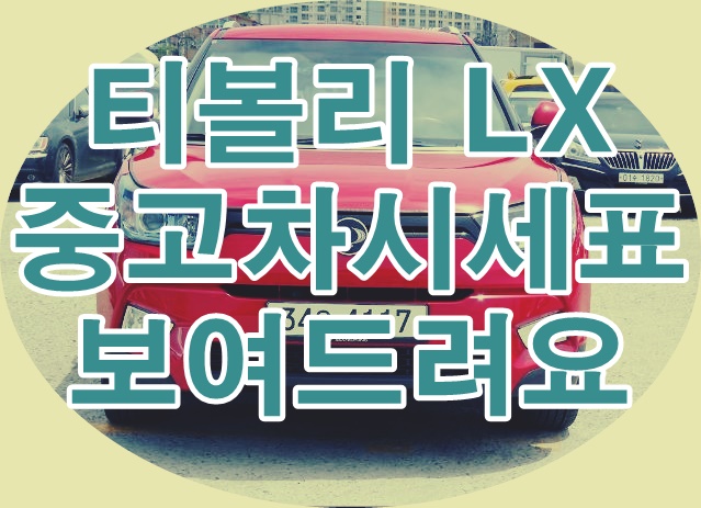 중고차시세표 물어보신 티볼리 LX 고객님 중고차시세표 물어보신 티볼리 LX 고객님