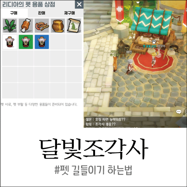  [달빛조각사] 펫 길들이기 방법, 궁수는 바로 타직업은 45레벨 이상!
