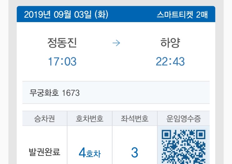  정동진 여행 (190902 ~ 190903)