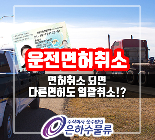  운전 면허 취소되면 다른 면허도 일괄취소 될 수 있어요!_은하수물류