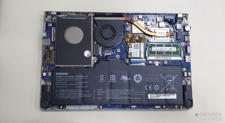 인천노트북수리 손님노트북 삼성노트북NT350U2B-WL3P 하드디스크불량으로 인해 SSD120GB 교체작업~