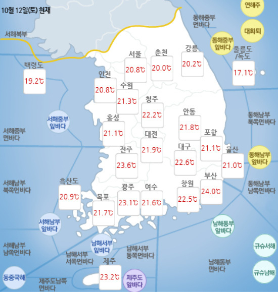  [기상특보]기상청 오늘날씨 및 주말날씨, 미세먼지 보통, 제19호 태풍 하기비스 도쿄 강타, 일본 전역 큰 피해 우려, 강풍주의보, 일출 시간(해뜨는시간) - 폴리뉴스