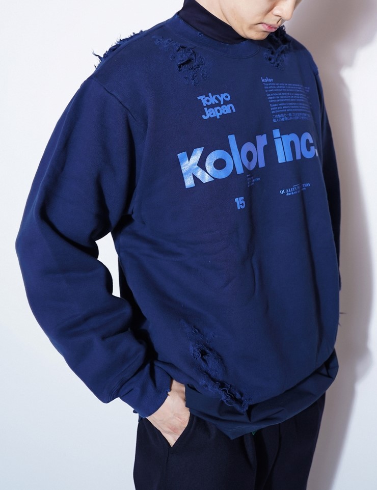  [CHAMBER/ 챔버] kolor 19FW OVERSIZED MOC NECK TOP, DAMAGED SWEAT 입고