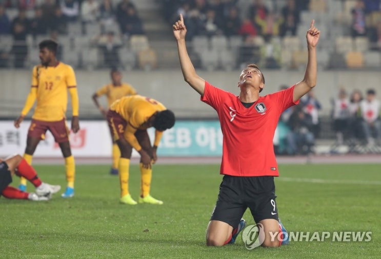  한국, 스리랑카에 8-0 대승 '김신욱 4골+손흥민 멀티골'