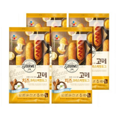  [신세계TV쇼핑]CJ 고메 치즈 크리스피 핫도그 425g(5입)*4봉막바지세일