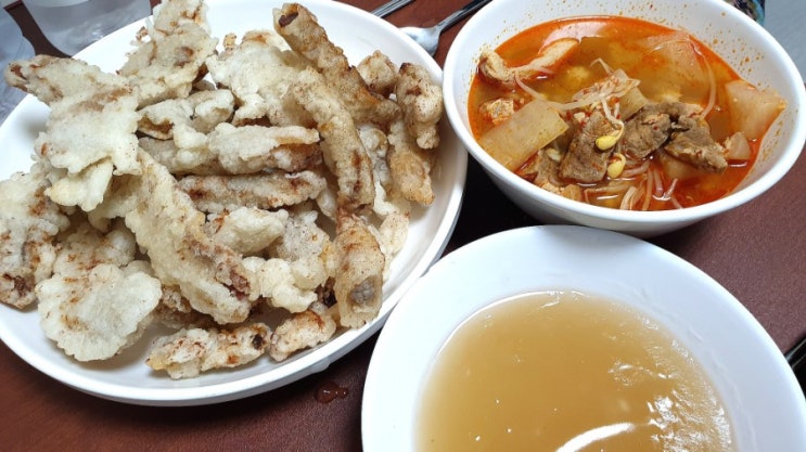  JJ 요리 : 탕수육, 돼지콩나물찌개