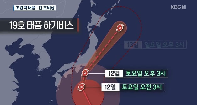  초강력 태풍 하기비스, 도쿄 강타한다
