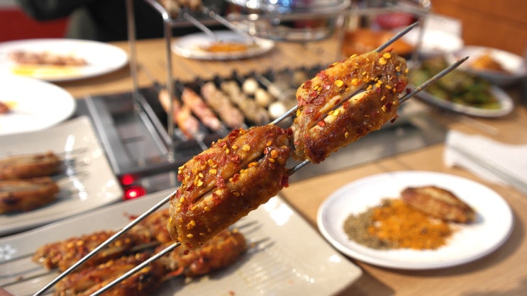  [수원역] 수원역 양꼬치 맛집 '칠공강호 양꼬치' / 닭날개 양꼬치 구이
