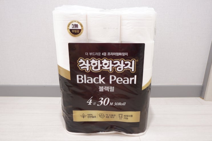  먼지없는 두루말이 휴지 추천 착한화장지 블랙펄 4겹